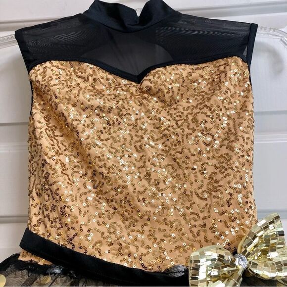 Weissman Happy Tappin With Elmo 14374 Black and Gold Dance Costume Size LC 14 - Picture 5 of 16
